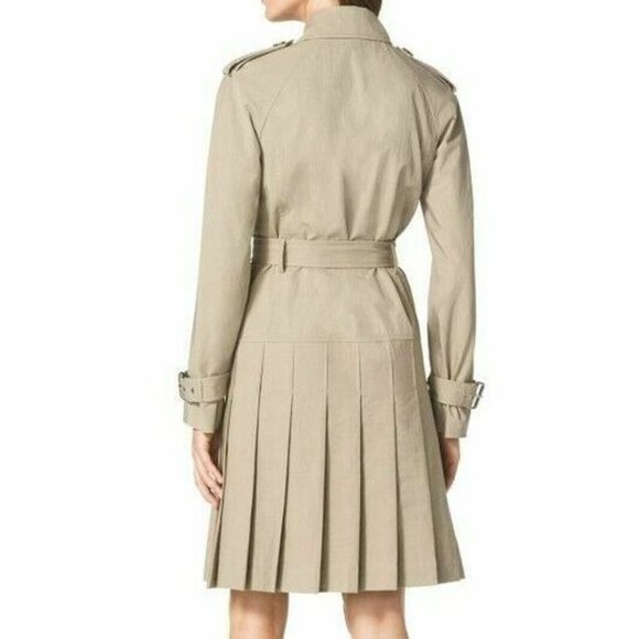 Michael Kors Collection Double Breasted/Pleated Hem Designer Trench Coat 6.R - Picture 2 of 11